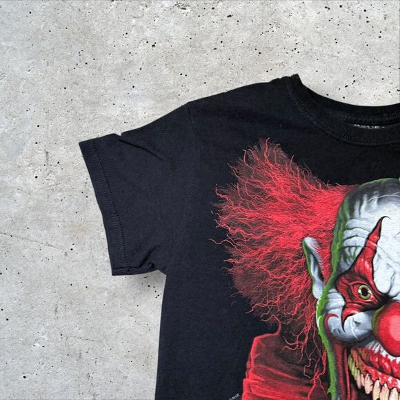 Horror Evil Clown Graphic T Shirt Black Scary Face Liquid Blue Sz Small Shirt - Picture 4 of 8